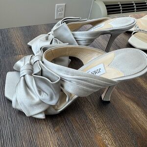 Jimmy Choo Metallic Bow Heels